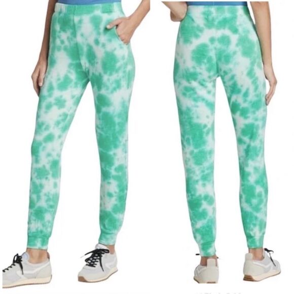 New MONROW Tie Dye Supersoft Jogger Sweats Sweatpants Green Blue Size XS X-Small - Picture 2 of 13